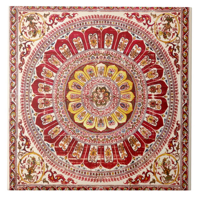 Lotus Blommar Petal från Ancient India Kakelplatta (Framsidan)