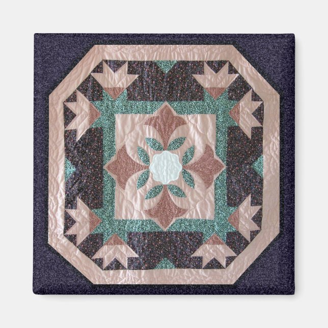 Lotus Blommar Quilt Magnet (Framsidan)