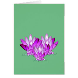 Lotus blommar rosa på havets grönt hälsningskort