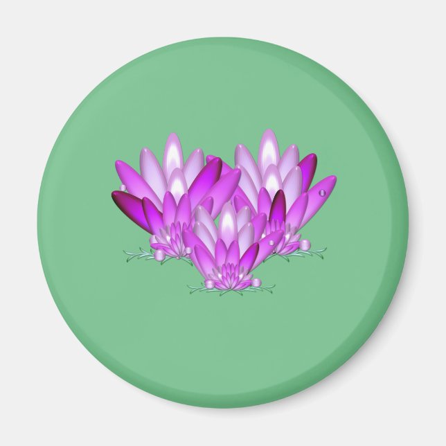 Lotus blommar rosa på havets grönt magnet (Framsidan)