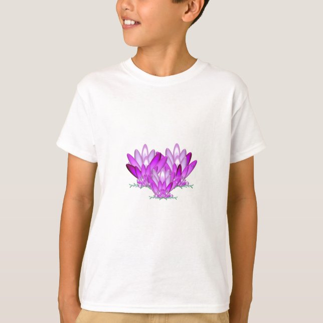 Lotus blommar rosa på havets grönt t-shirt (Framsida)