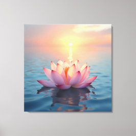 Lotus Blommar vid Sunrise Canvastryck