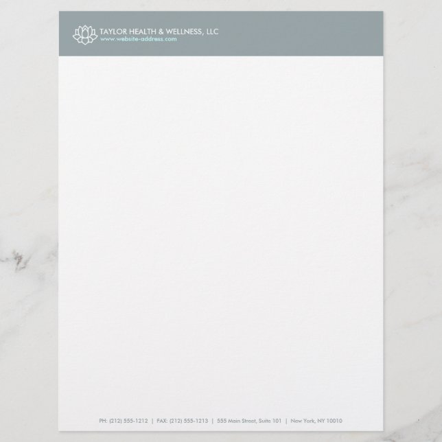 LOTUS-BLOMMARNAS LOGOTYP FÖR HÄLSA/HÄLSA-Sallhuvud Brevhuvud (Framsida)