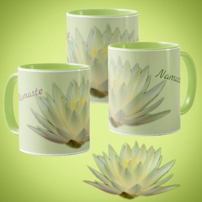 Lotus Blommigt Waterlily Botanical Namaste Pastel Mugg (Skapare uppladdad)
