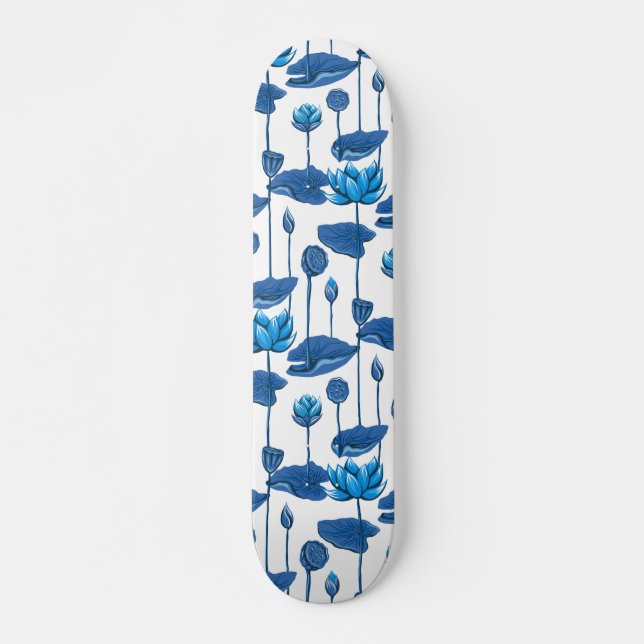 lotus blommor mini skateboard bräda 18,5 cm (Framsida)