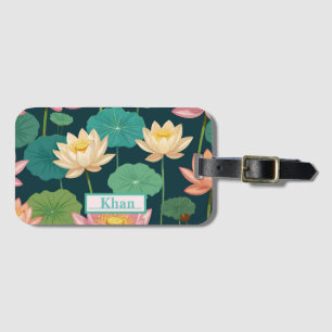 Lotus blommor mönster digital art /Personlig Bagagebricka