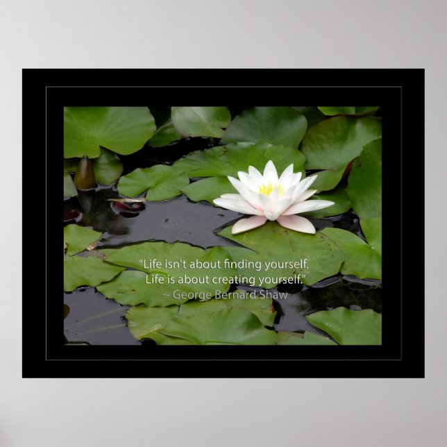 Lotus blommor och Bernard Shaw Quote om livet Poster (Framsidan)