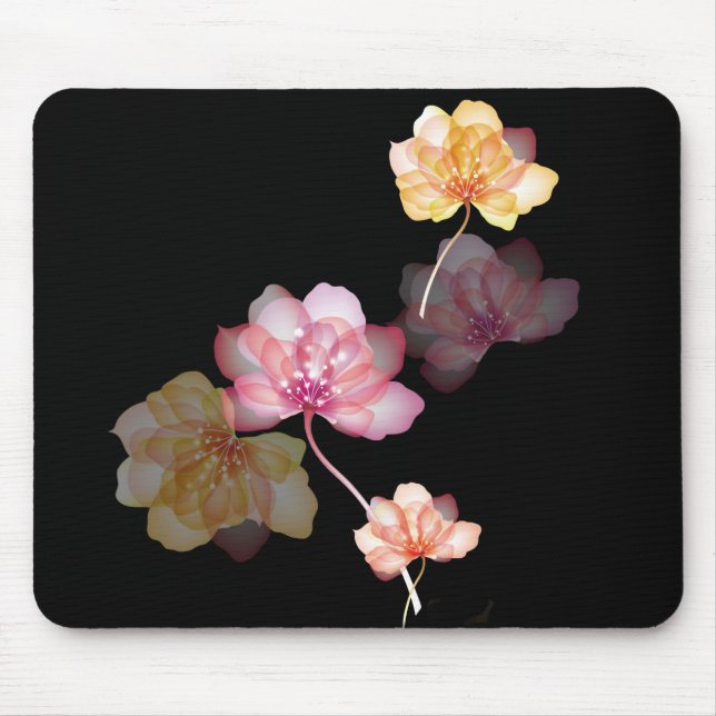 lotus blommor på svart musmatta (Framsidan)