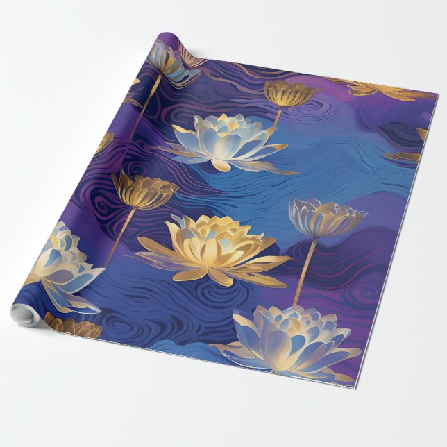 lotus blommor som omsluter pappra presentpapper (Utrullad)
