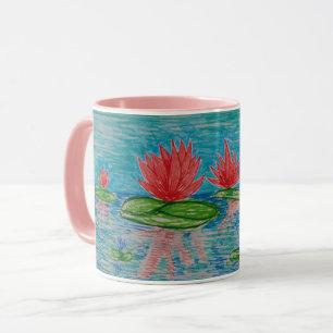 Lotus blommor Teckning Combo Mugg