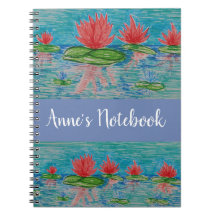 Lotus blommor Teckning Notebook
