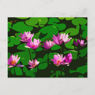 Lotus blommor - Vektorkonst Vykort