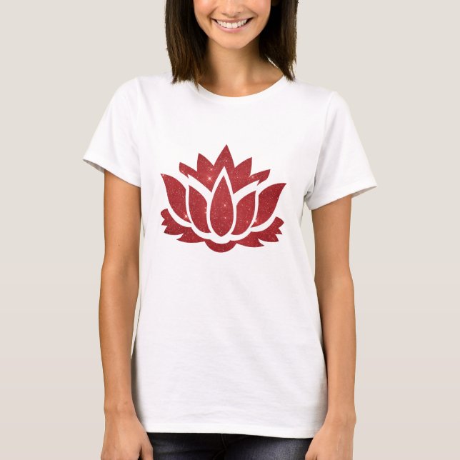 lotus blommröd t shirt (Framsida)