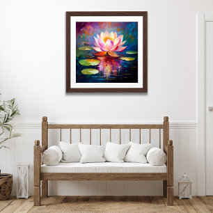 Lotus Bloom: Abstrakt Blommigt Art Poster