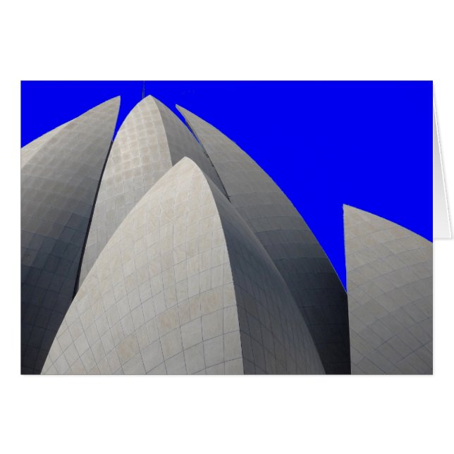 lotus blue hälsningskort (Framsidan Horizontal)