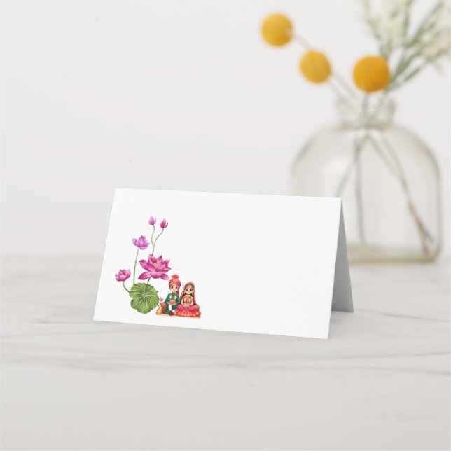 Lotus, bride and groom placeringskort (Framsida)