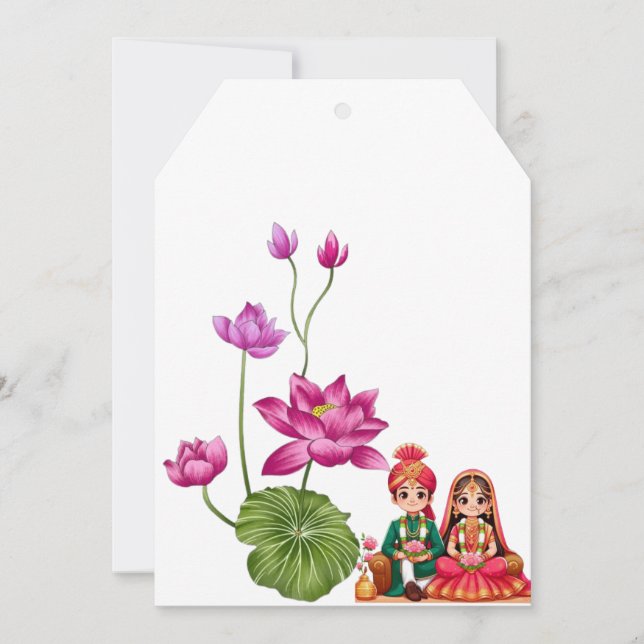 Lotus, bride and groom tack kort (Framsida)