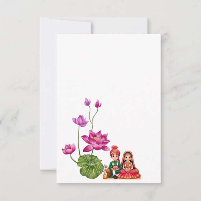 Lotus bröllop OSA kort (Framsida)