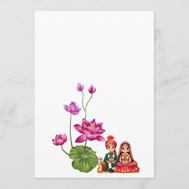 Lotus, brud och brudgum  meny (Framsida)
