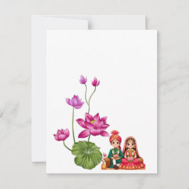 Lotus, brud och brudgum spara datumet