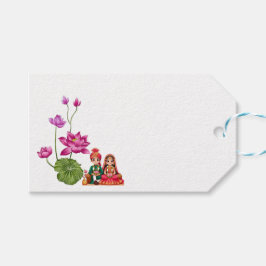 Lotus, brud och brudgumme bild presentetikett