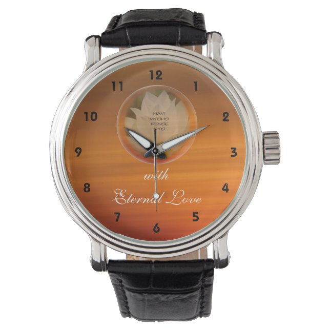 Lotus Bubble SGI Buddhist Valentine Watch Armbandsur (Framsida)