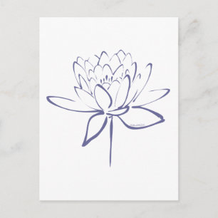 Lotus Calligraphy (blå) Vykort