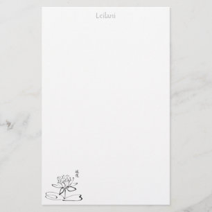 Lotus Calligraphy - Personlig Stationery Brevpapper