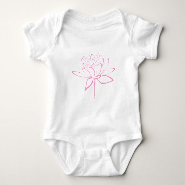 Lotus Calligraphy (Rosa) T Shirt (Framsida)