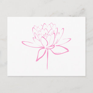 Lotus Calligraphy (Rosa) Vykort