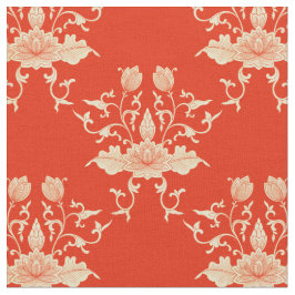 Lotus | Chinoiserie Blommigt Stil Tyg