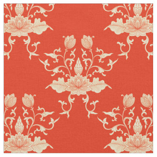 Lotus | Chinoiserie Blommigt Stil Tyg