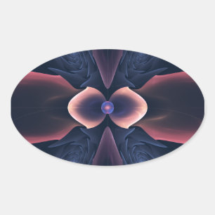Lotus Digital Abstrakt Art Ovalt Klistermärke