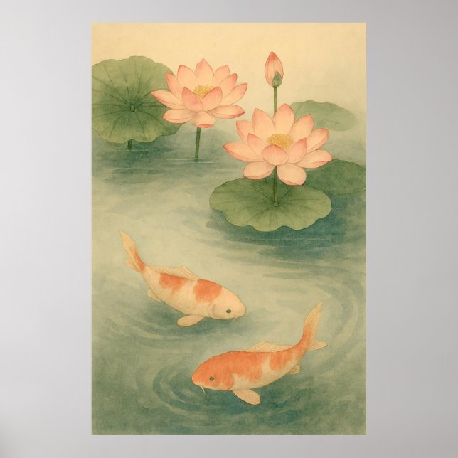 Lotus Drift: Koi in Still Waters Poster (Framsidan)