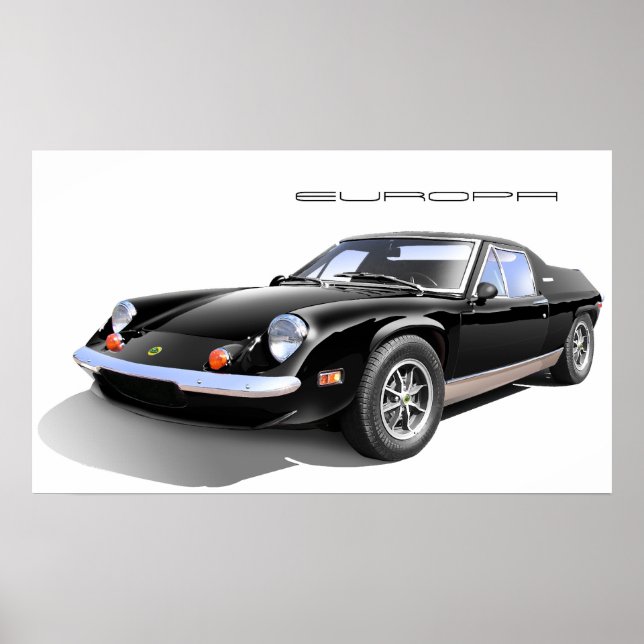 Lotus Europa Black Poster (Framsidan)