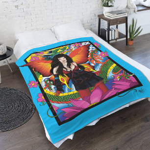 Lotus Fairy Chinese Vatten Dragon Fleecefilt