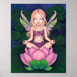 Lotus Fairy yoga fairy lily Art Skriv ut Poster