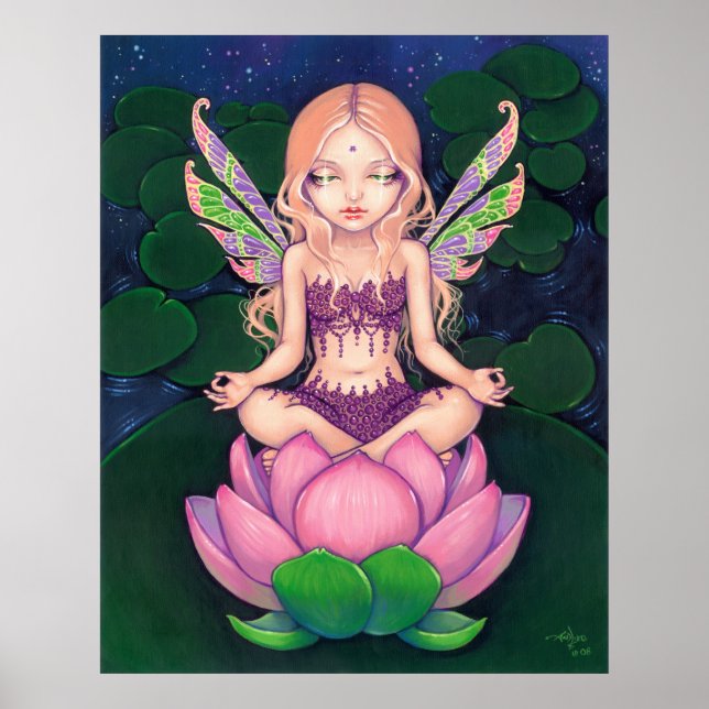 Lotus Fairy yoga fairy lily Art Skriv ut Poster (Framsidan)