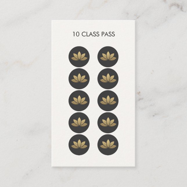 Lotus Flower 10 Class Pass Card Lojalitetskort (Framsida)