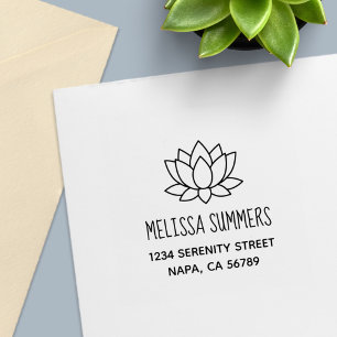 Lotus Flower Adress Självfärgande Stämpel