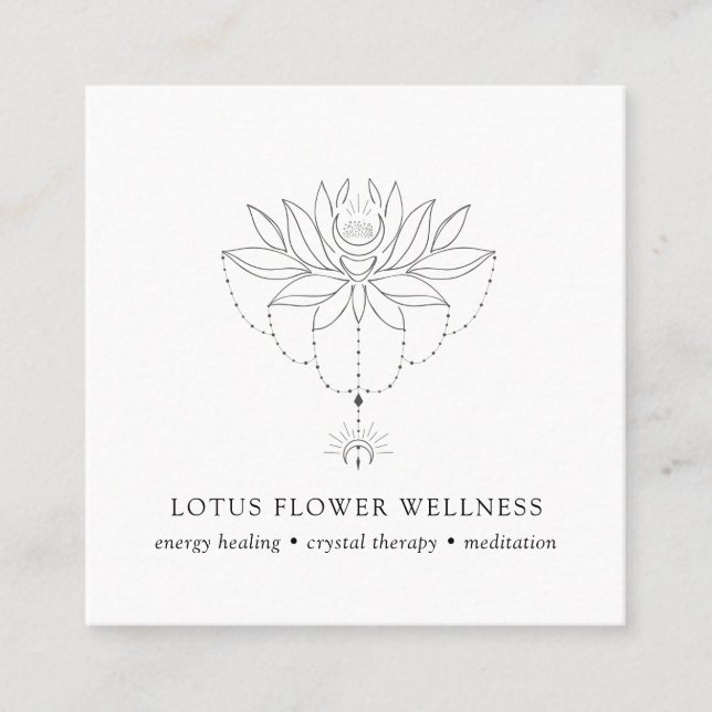 Lotus Flower-Affärskortet för helhetsljud Fyrkantigt Visitkort (Framsida)