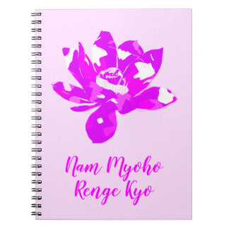 Lotus Flower andlig Rosa & White Symetry Flower Anteckningsbok