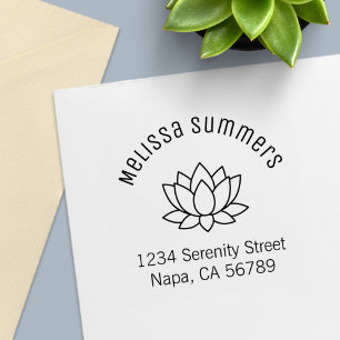 Lotus Flower Arched Adress Självfärgande Stämpel