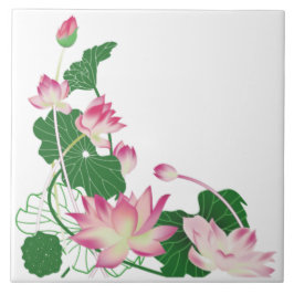 Lotus Flower Arrange Ceramic Tile Kakelplatta