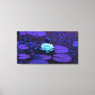 Lotus Flower Art Magic Färg Turcos Lila Canvastryck
