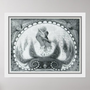 "Lotus Flower" Art nouveau av Fidus Poster