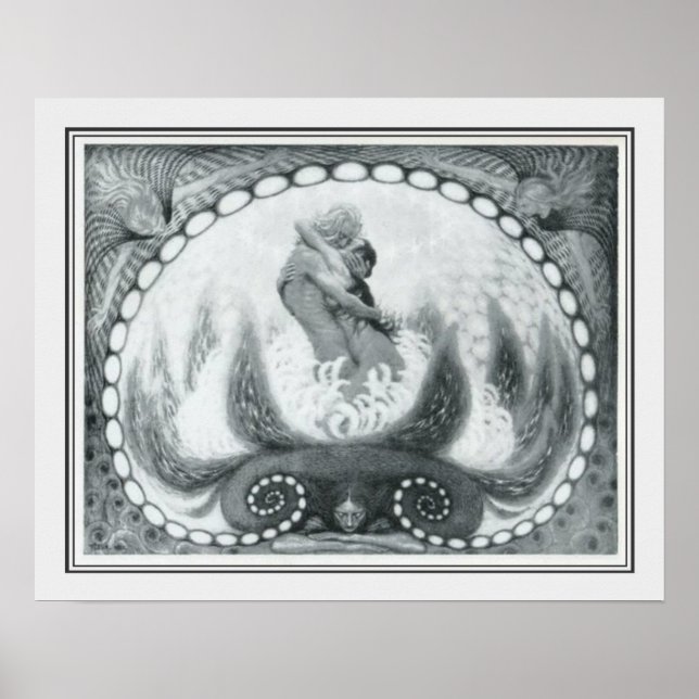 "Lotus Flower" Art nouveau av Fidus Poster (Framsidan)