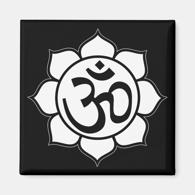 Lotus Flower Aum Symbol Magnet (Framsidan)