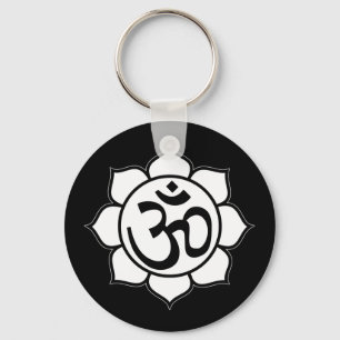 Lotus Flower Aum Symbol Nyckelring