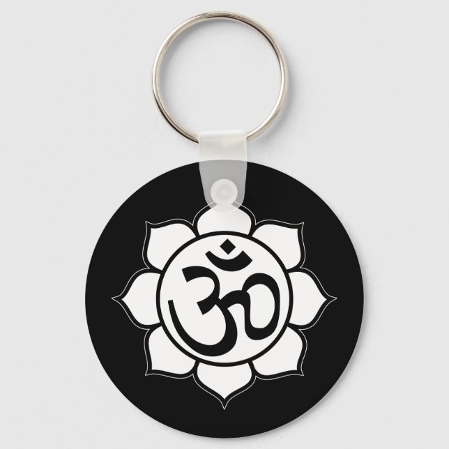 Lotus Flower Aum Symbol Nyckelring (Framsida)